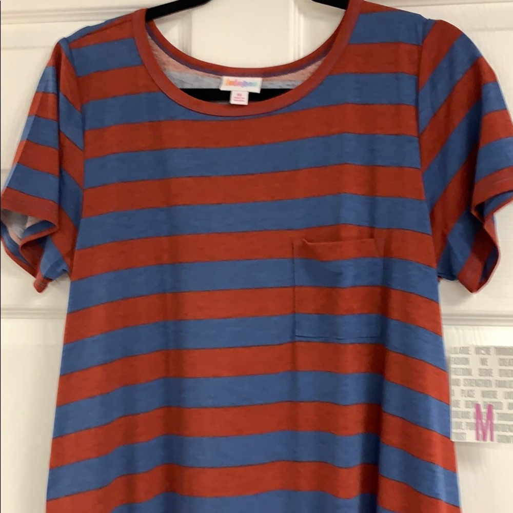 Carly NWT Med Dark Res and blue stripe